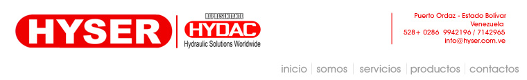 Bienvenidos al Sitio WEB Hyser - HYDAC Venezuela